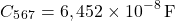 \[{C_5_6_7} = 6,452 \times 10^{-8}\, \text{F}\]